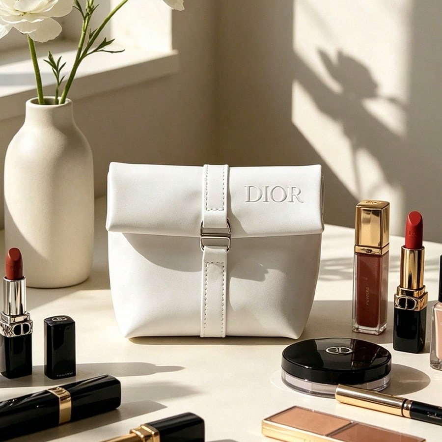 Dior’s Bag White Cosmetic Bag  - Luxury Skincare Samples 评论和价格