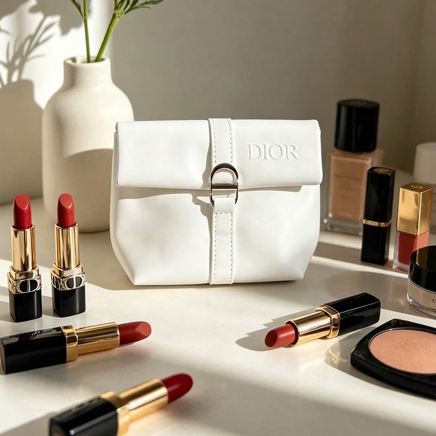 Dior’s Bag White Cosmetic Bag  - Luxury Skincare Samples 评论和价格